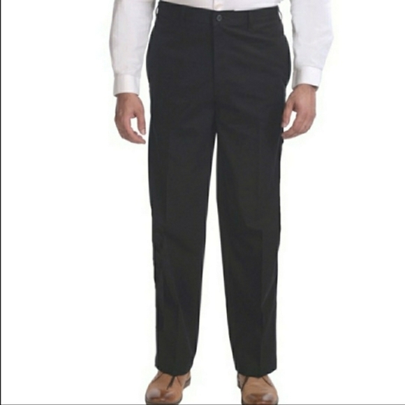 George Men’s Black Dress Pants Big & Short 60x30 Work Career Office EUC - Picture 1 of 8